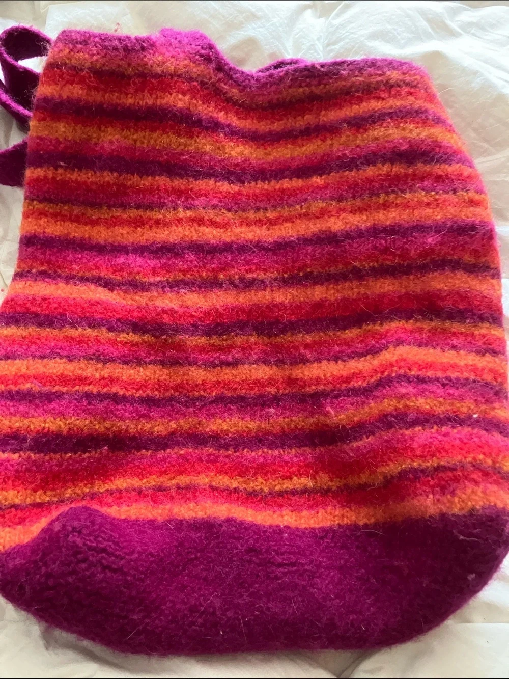 Felted Wool bag for beach or market or overnights huge 19” hand made wool